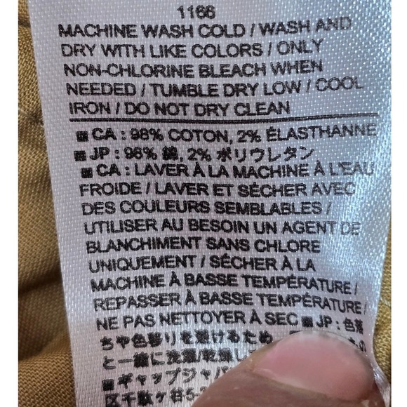 Banana Republic Authentic Chino Belted Wide Leg Cropped Pants Khaki Size 6 - Picture 4 of 7